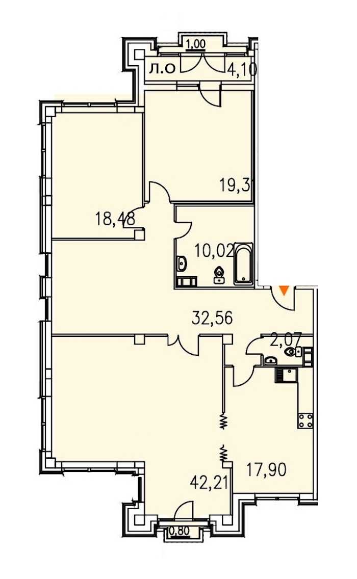 Трехкомнатная квартира в : площадь 144.64 м2 , этаж: 2 – купить в Санкт-Петербурге
